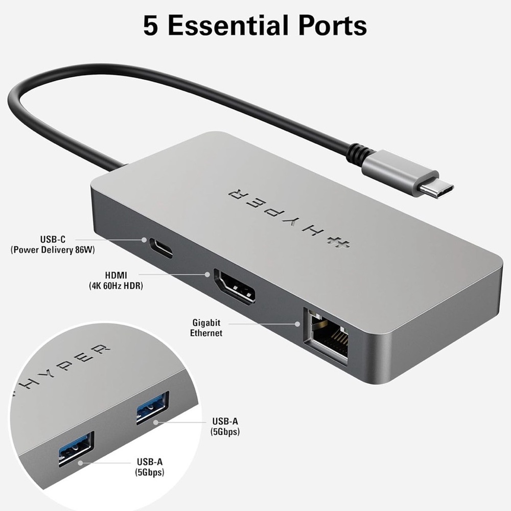 Hype USB-C Multi-Port Adapter - Silver - Picture 3 of 10